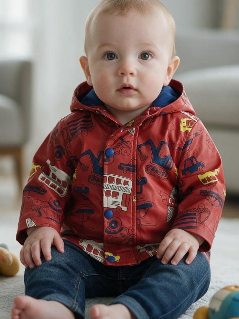 Joe Fresh Transportation Hooded Rain Jacket size 3-6 Months